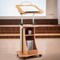 Adjustable Height Portable Podium Lectern MDF Desktop Lockable Wheels